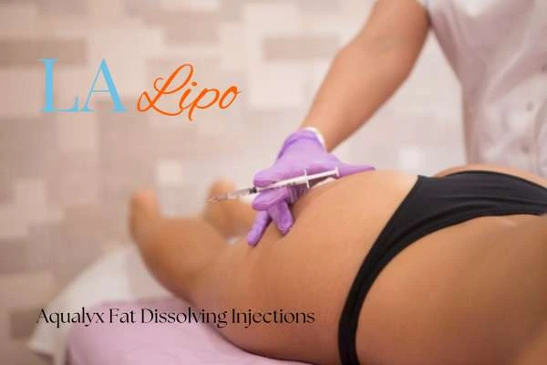 Woman having fat dissolving injections Farnham on thighs