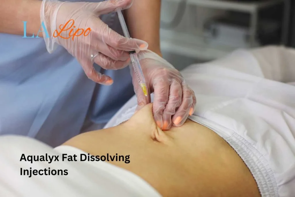 woman having fat dissolving injections Farnham in the stomach
