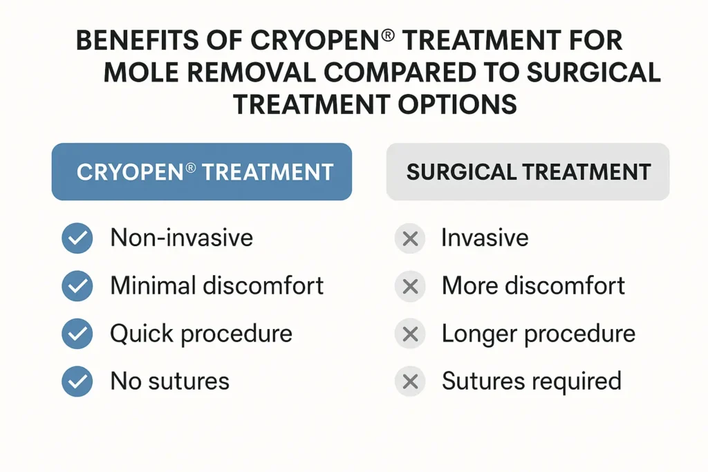 Benefits of professional mole-removal assessment at LA LIPO Farnham