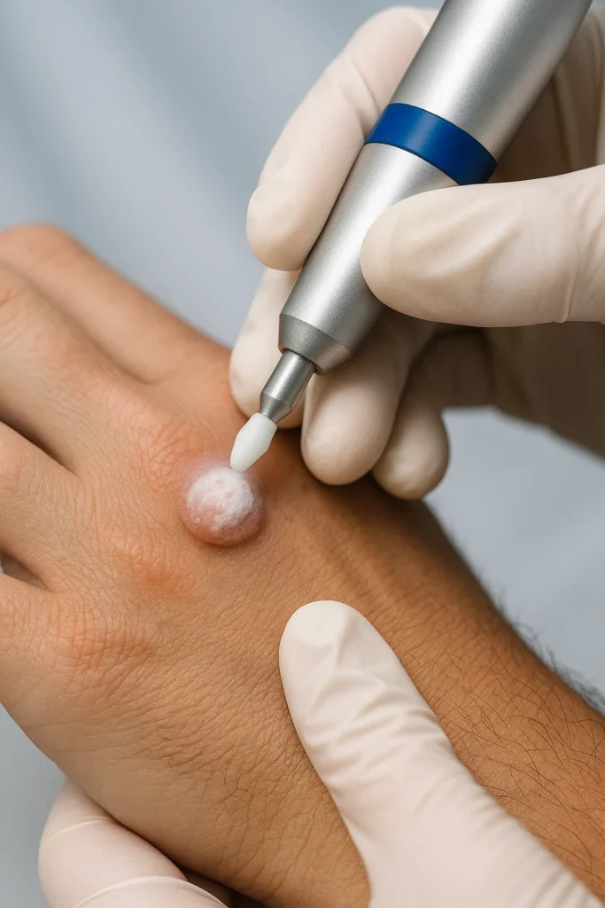 example of wart removal Farnham using cryopen