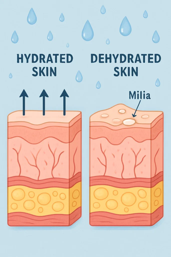 The importance of hydration and milia production Farnham